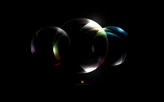 Black background three colored circles free wallpaper - medium preview image