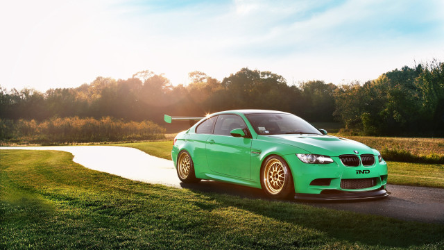 Green car field trees 3d free wallpaper - medium preview image