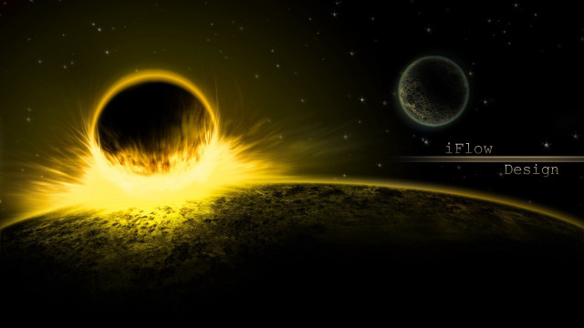Black hole yellow light space free wallpaper - medium preview image