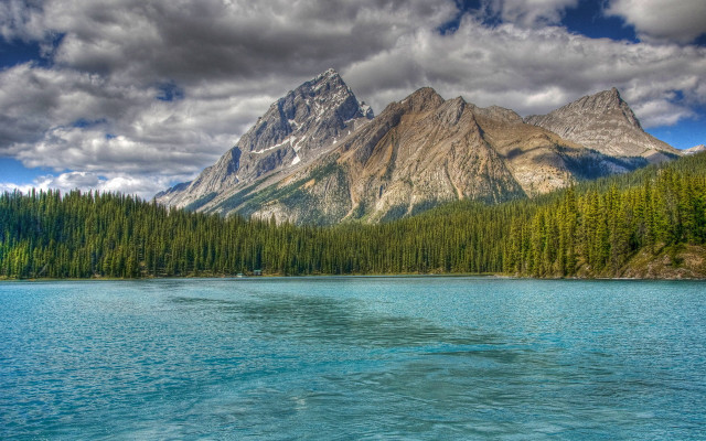 Mountain lake boat forest sky #3 free wallpaper - medium preview image