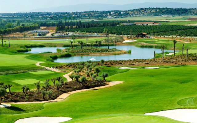 Golf course pond green field free wallpaper - medium preview image