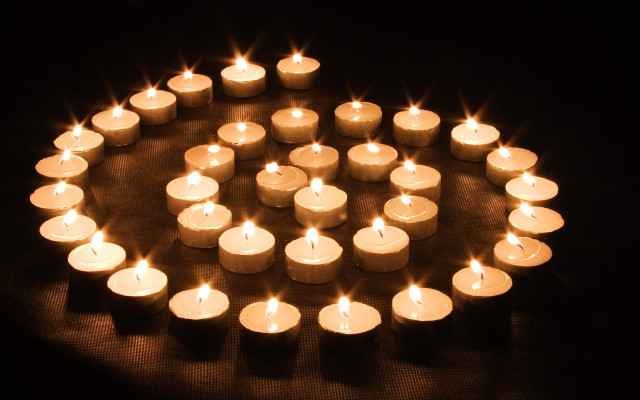 Candles lit circle dark background free wallpaper - medium preview image
