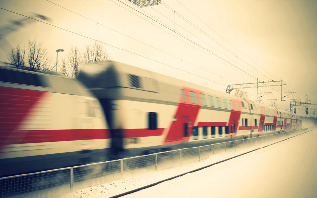 Snow train motion blur tilt free wallpaper - medium preview image