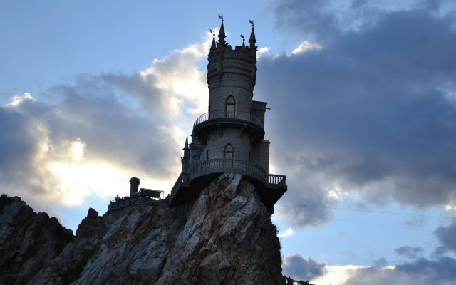 Castle mountain lighthouse cloudy sky #2 free wallpaper - medium preview image