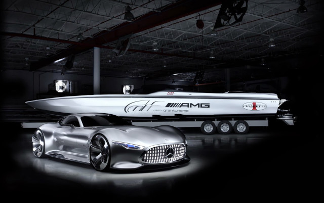 Silver car silver boat garage #2 free wallpaper - medium preview image