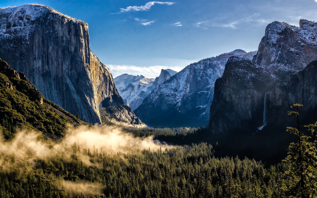 Mountain range valley forest snow #3 free wallpaper - medium preview image