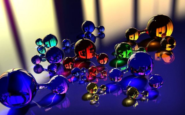 Colorful balls spheres table shadow #2 free wallpaper - medium preview image
