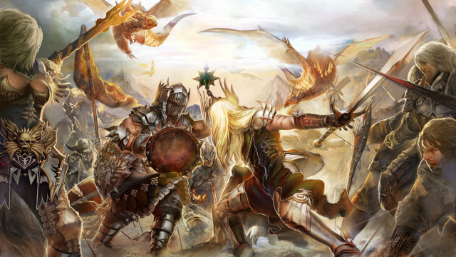 Epic fantasy battle dragon armor free wallpaper - medium preview image