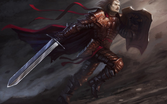 Man in armor holding sword #5 free wallpaper - medium preview image