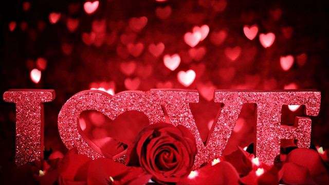 Red rose love sign hearts free wallpaper - medium preview image
