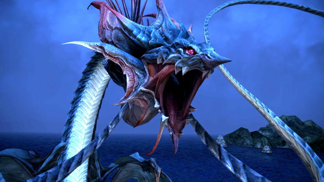 Giant blue dragon sharp teeth free wallpaper - medium preview image