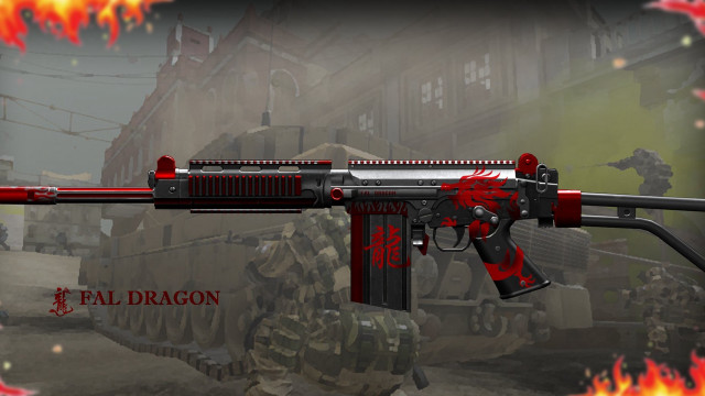 Red black gun flames fall free wallpaper - medium preview image