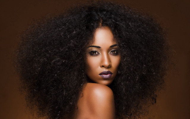 Afro ponytail harlemrenaissance photorealistic lips free wallpaper - medium preview image