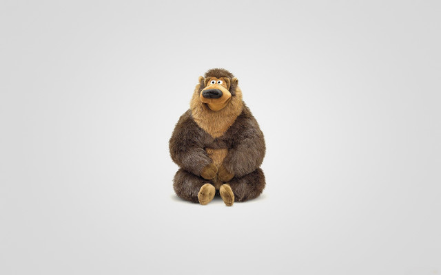Stuffed monkey white background lowbrow free wallpaper - medium preview image