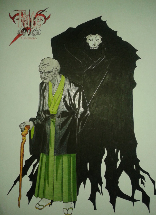 Man robe skull cane drawing free wallpaper - medium preview image