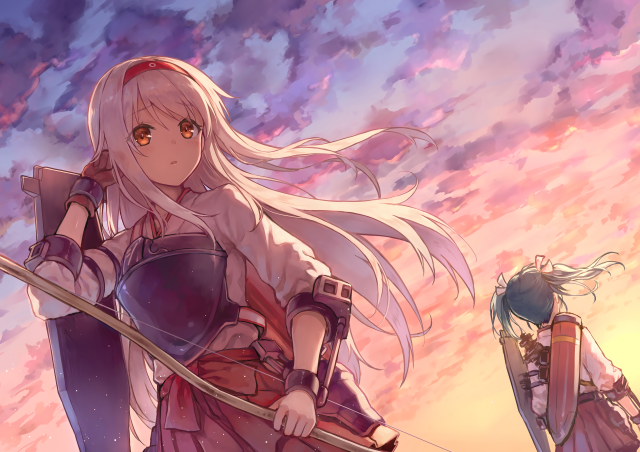 Anime characters cloudy sky sword #2 free wallpaper - medium preview image