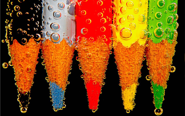Colorful water droplets crayon pointillism free wallpaper - medium preview image