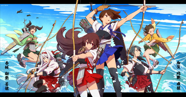 Anime girls water swords group free wallpaper - medium preview image
