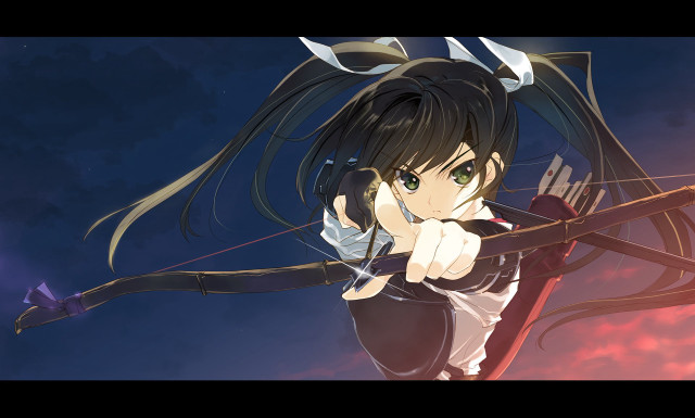 Anime character bow arrow sky free wallpaper - medium preview image