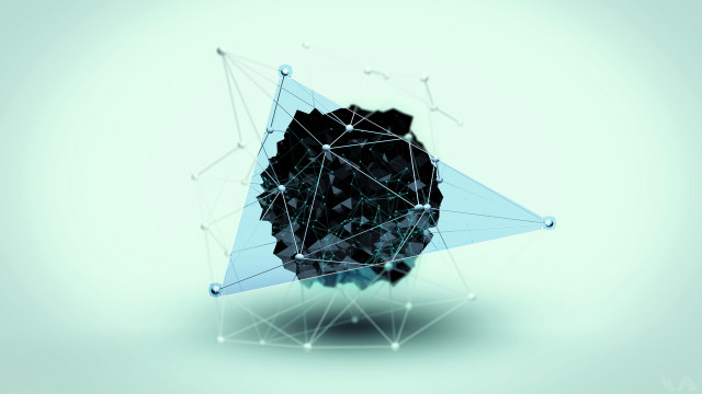 Black blue triangle ambient sky free wallpaper - medium preview image