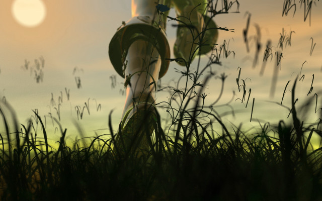 Bamboo forest sunset sky moon free wallpaper - medium preview image
