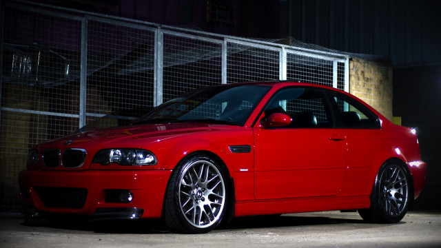 Red car fence night lights free wallpaper - medium preview image