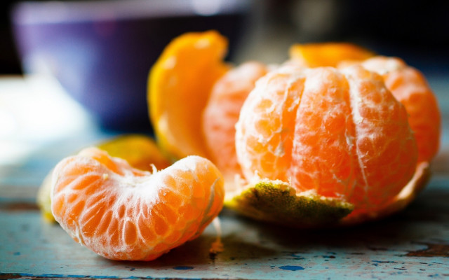 Peeled orange table bowl fruit free wallpaper - medium preview image