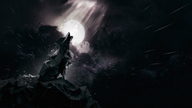 Mountain moonlight night sky clouds free wallpaper - medium preview image