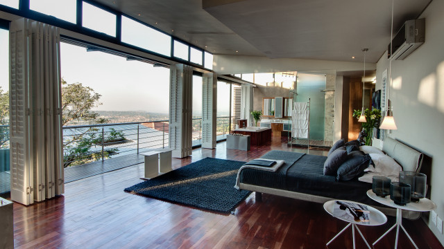 Ocean mountains view living room free wallpaper - medium preview image
