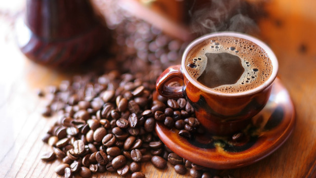 Coffee table beans grinder steam free wallpaper - medium preview image
