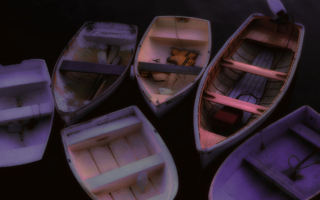 Boats lake night tiltshift photorealism free wallpaper - medium preview image