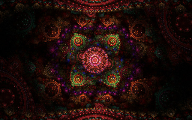 Colorful abstract circular glowing psychedelic free wallpaper - medium preview image