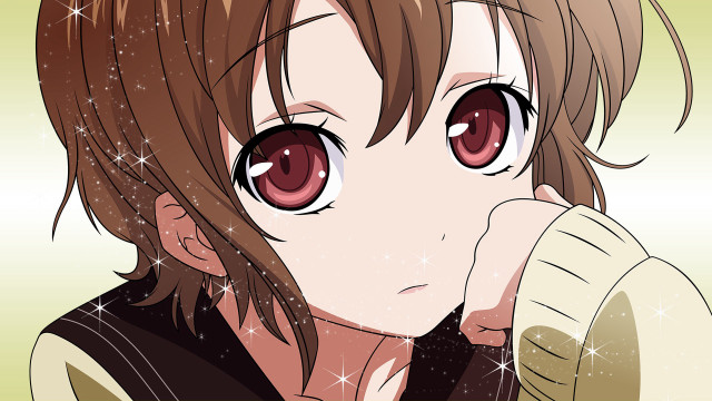 Girl brown hair big eyes free wallpaper - medium preview image
