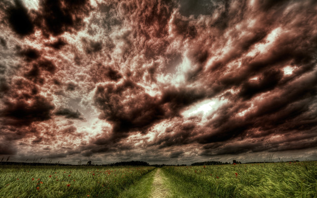 Dirt road field cloudy sky #4 free wallpaper - medium preview image