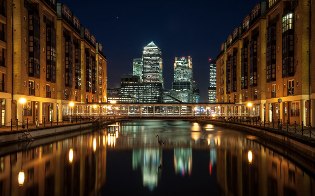 City river bridge night architecture free wallpaper - medium preview image