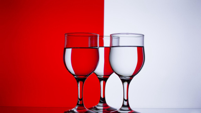 Wine glasses red background white free wallpaper - medium preview image