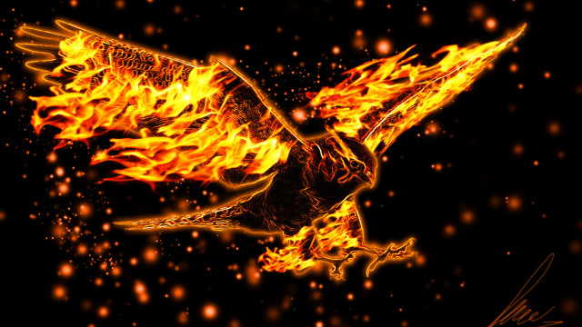 Fiery bird flame wings 3d free wallpaper - medium preview image