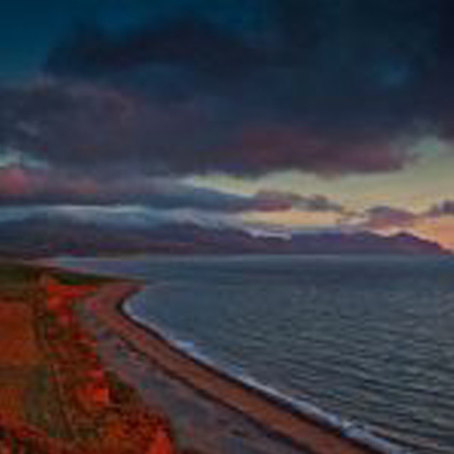 Beach water hill cloudy sky #2 free wallpaper - medium preview image