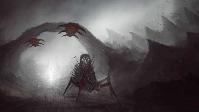 Giant spider cave eldritch glowing free wallpaper - medium preview image