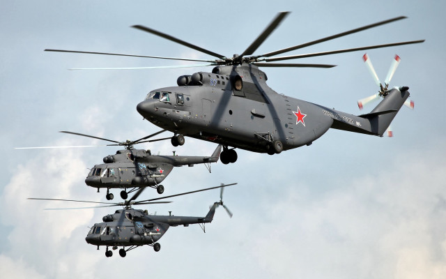 Military helicopters flying sky clouds free wallpaper - medium preview image