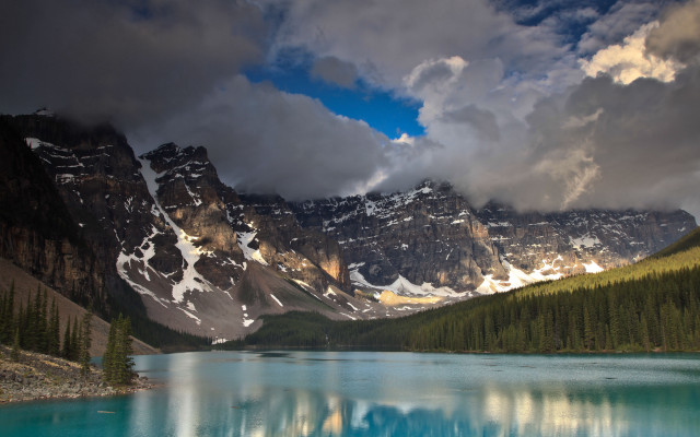 Mountain lake trees clouds sunset #2 free wallpaper - medium preview image