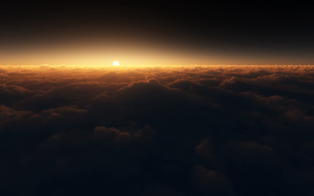 Sunset plane clouds horizon lighthouse free wallpaper - medium preview image