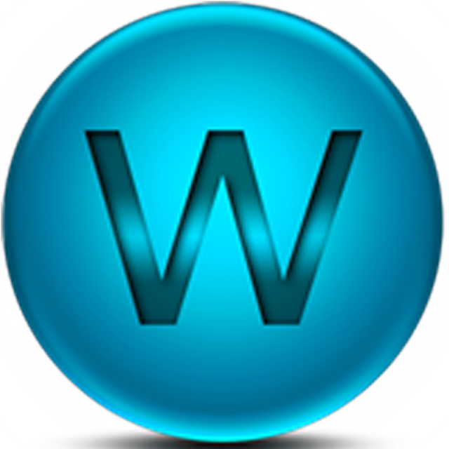 Blue ball letterw white bg free wallpaper - medium preview image