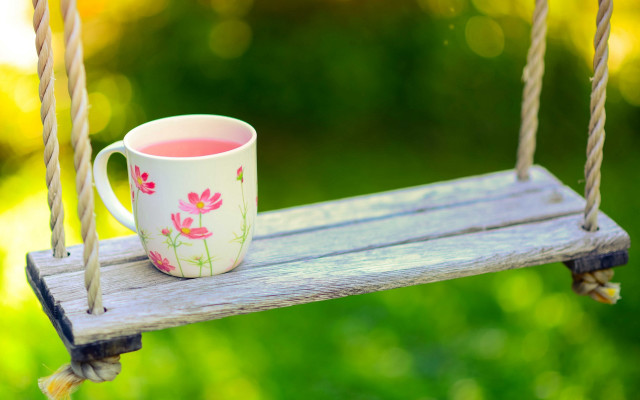 Tea swing garden green bokeh free wallpaper - medium preview image