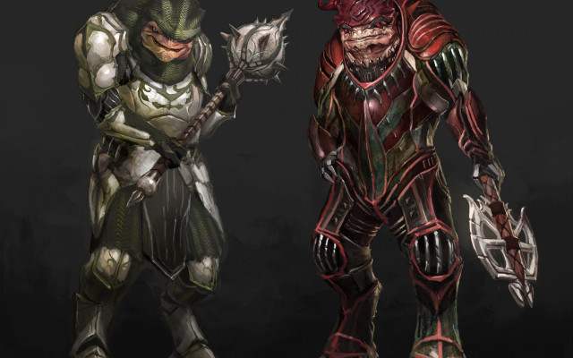 Demon armor stance concept art free wallpaper - medium preview image