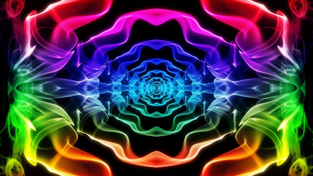 Colorful abstract rainbow swirls psychedelic free wallpaper - medium preview image