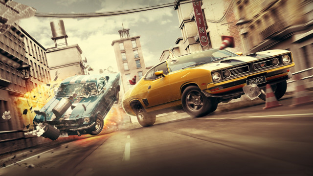 Fire car street explosion military free wallpaper - medium preview image