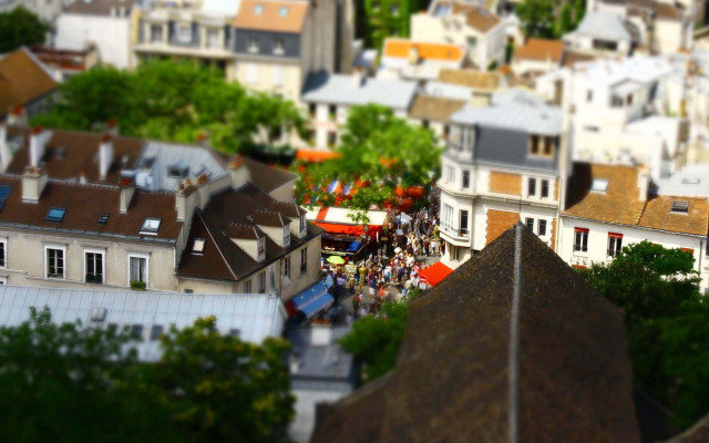 City tower bokeh blur tilt free wallpaper - medium preview image