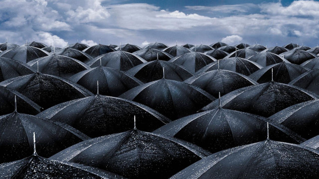 Black umbrella clouds night sky free wallpaper - medium preview image