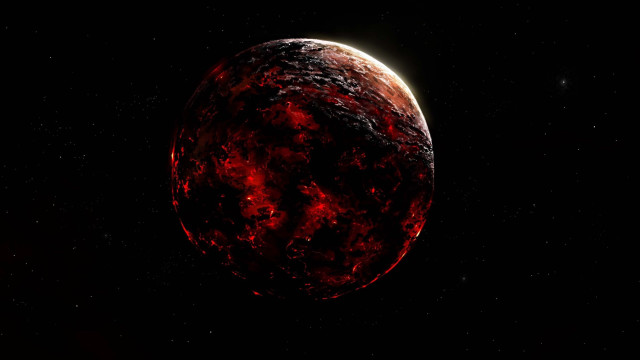 Red planet stars space art free wallpaper - medium preview image